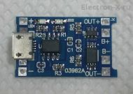Модуль зарядки TP4056 MICRO USB 5V 1A 03962A с защитой